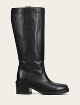 Women's Black Kate Pull On Wide Calf Tall Boots