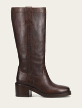 Women's Dark Brown Kate Pull On Wide Calf Tall Boots