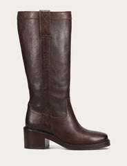 Women's Dark Brown Kate Pull On Wide Calf Tall Boots