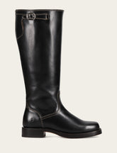 Women's Black Campus Low Heel Tall Riding Wide Calf Boot