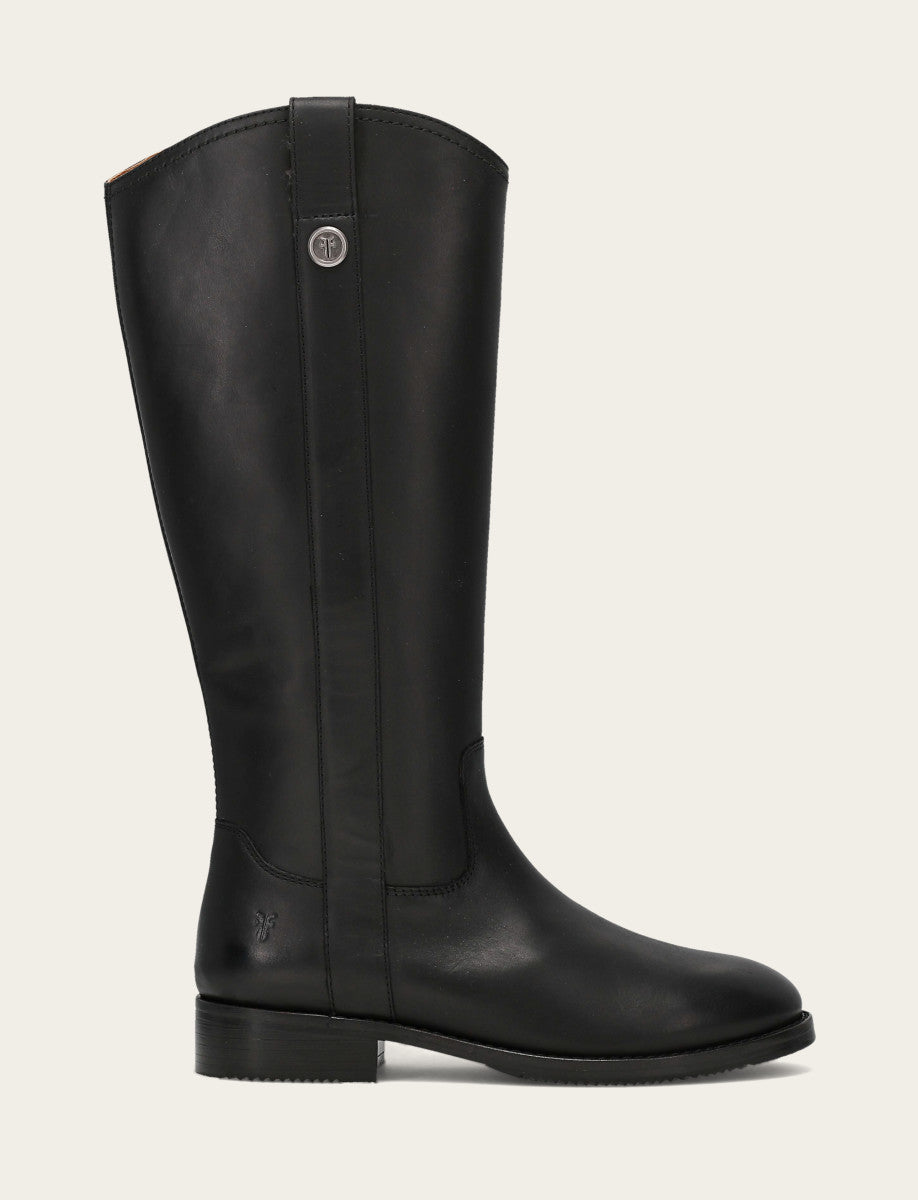 Women's Black Melissa Button Tall Inside Zip Wide Calf Boot