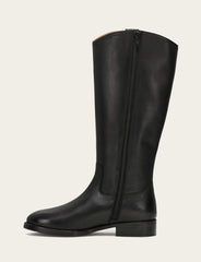 Women's Black Melissa Button Tall Inside Zip Wide Calf Boot