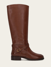 Women's Walnut Melissa Belted Riding Wide Calf Boot
