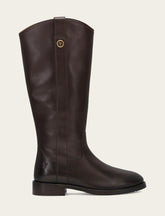 Women's Dark Brown Melissa Button Tall Inside Zip Wide Calf Boot