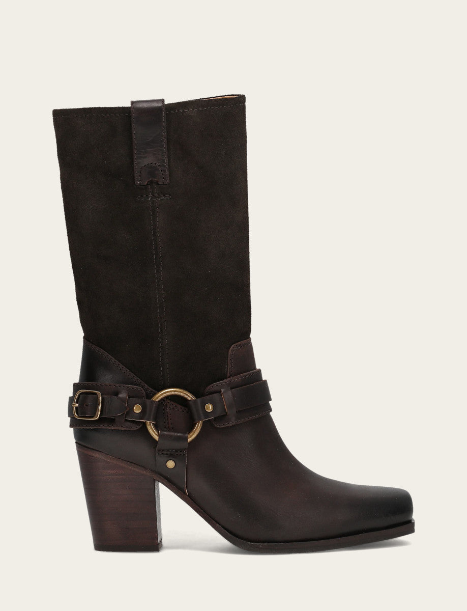 Women's Dark Brown Shiloh Harness Belted Boot