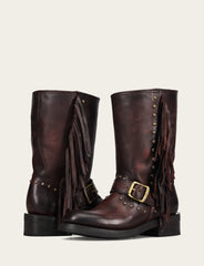 Women's Cherry Lacquer Viv Fringe Engineer Boot