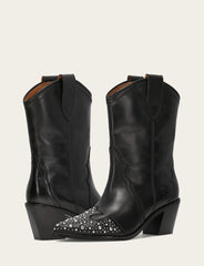 Women's Black Sara Wingtip Stud Boot