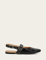 Women's Black Heather Slingback Studded Shoe