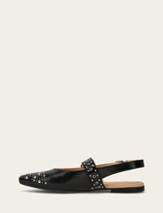 Women's Black Heather Slingback Studded Shoe