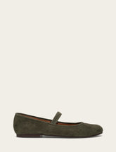Women's Dark Olive Emma Elastic Mary Jane Shoe
