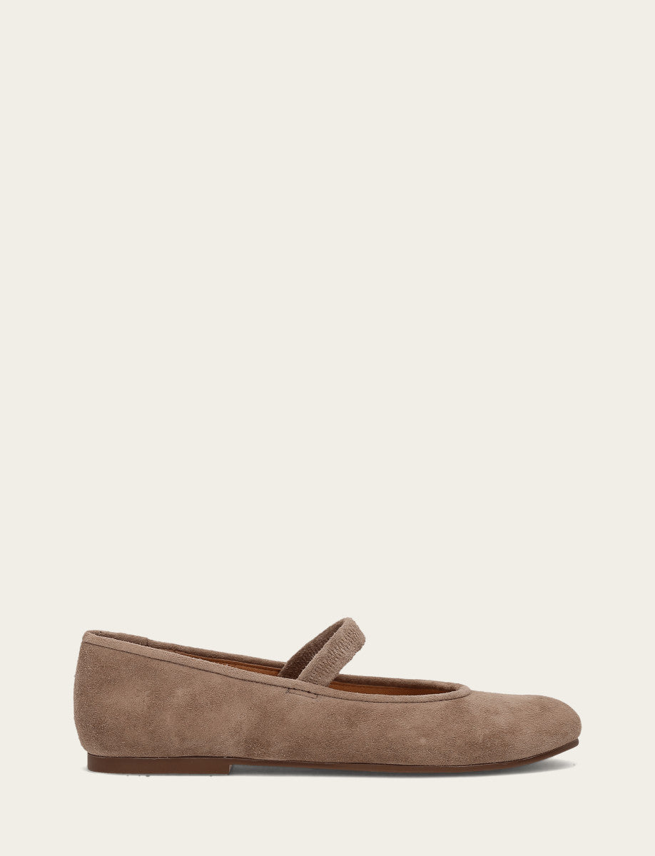Women's Dark Taupe Emma Elastic Mary Jane Shoe