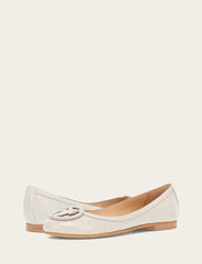 Women's Ivory Carson Logo Ballet Flats