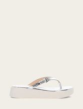 Women's Silver Maya Buckle Thong Sandals