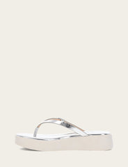 Women's Silver Maya Buckle Thong Sandals