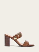 Women's Dark Latte Stella Buckle Slide Sandals