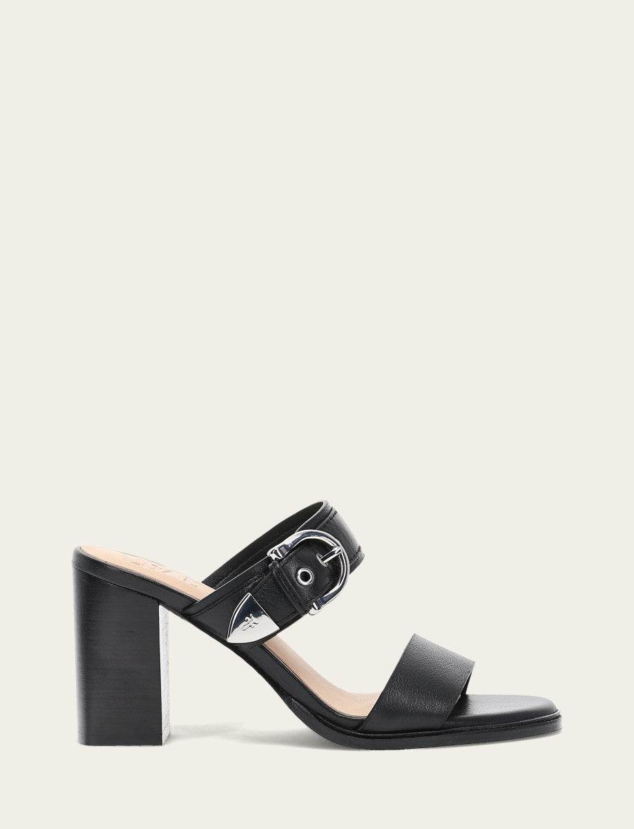 Women's Black Stella Buckle Slide Sandals