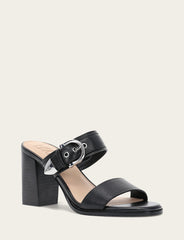 Women's Black Stella Buckle Slide Sandals