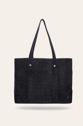 Melissa Sueded Croco Shopper in Black