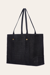 Melissa Sueded Croco Shopper in Black