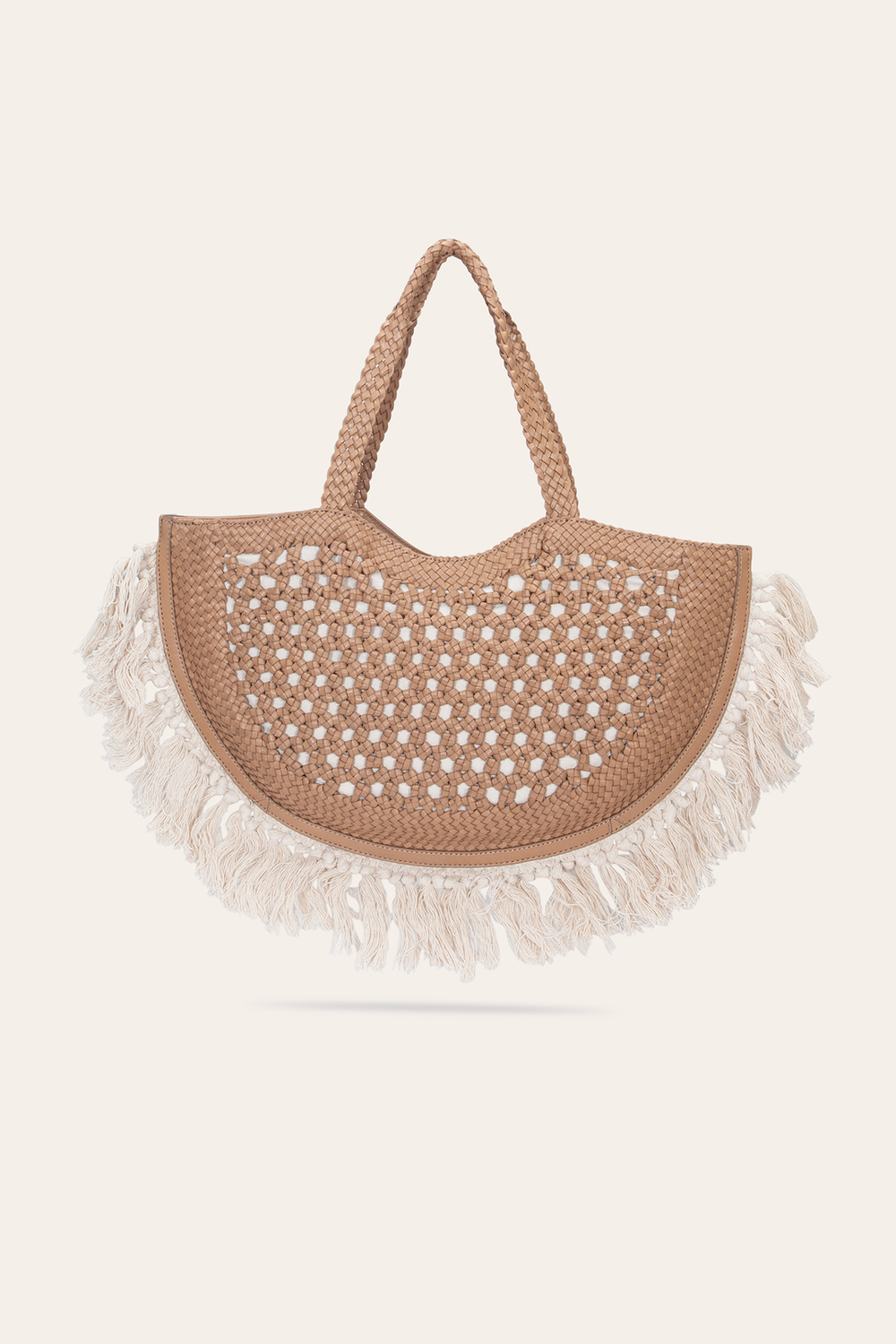 Women's Ella Tassel Tote Bag in Beige