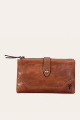 Melissa Cognac Double Zip Wallet
