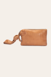 Nora Beige Knotted Wristlet