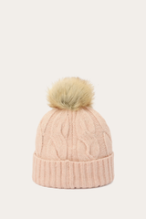 Rose Cloud Wide Cable Cuff Hat