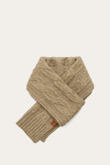 Burnt Olive Wide Cable Scarf