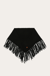 Black Long Fringe Triangle Scarf