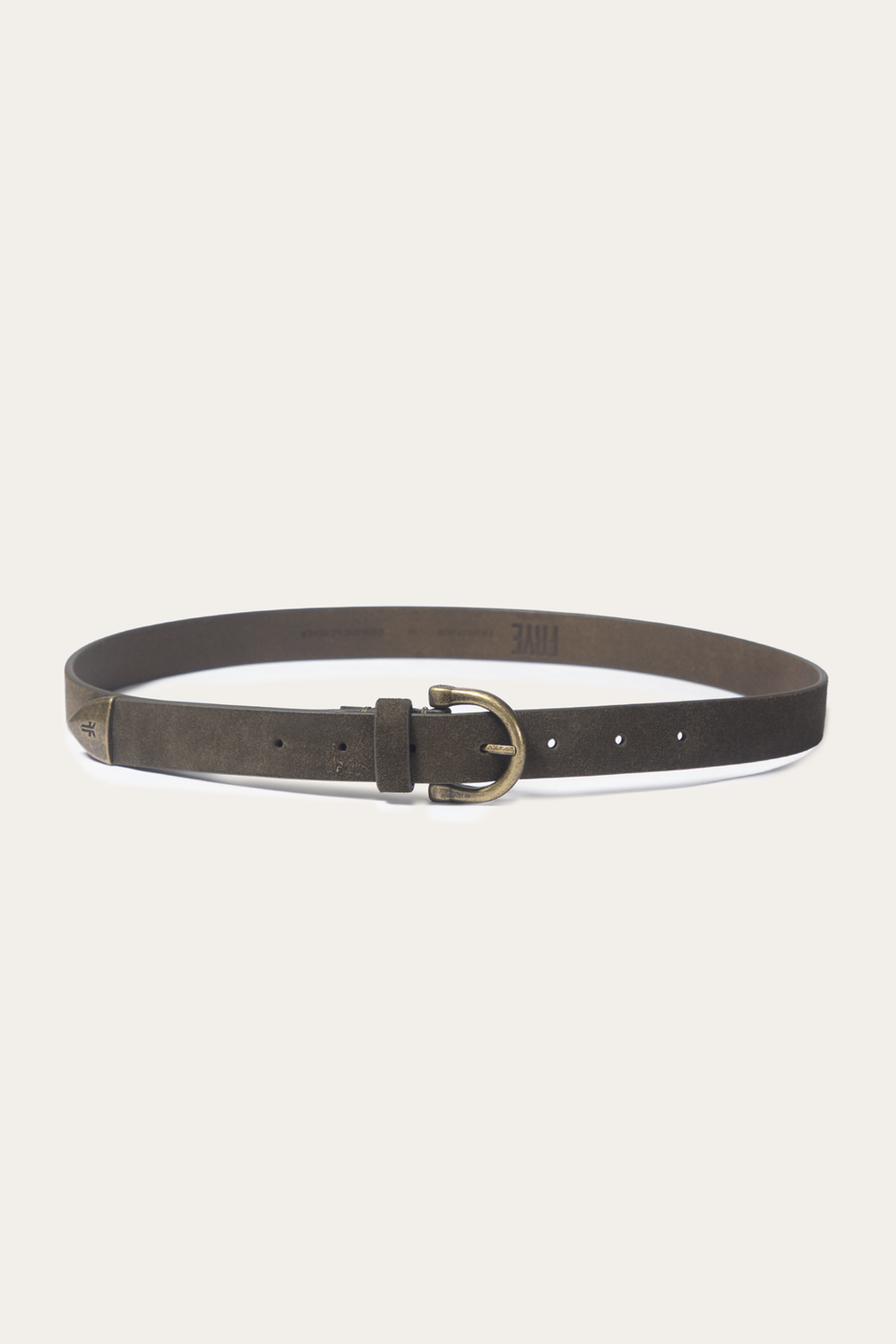 Light Olive 25mm Suede Horseshoe Buckle Belt