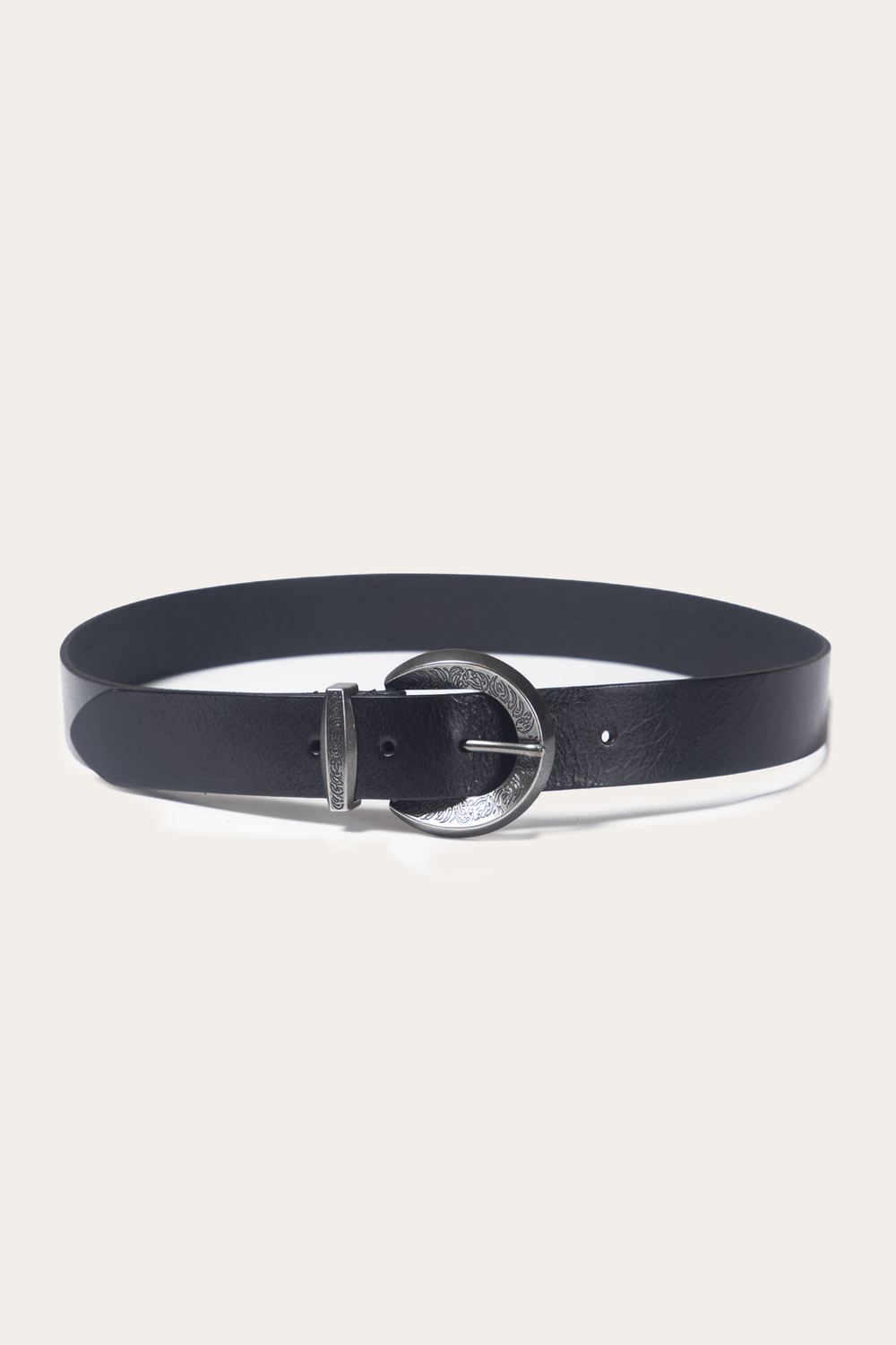 Black 35mm Engraved Buckle Belt