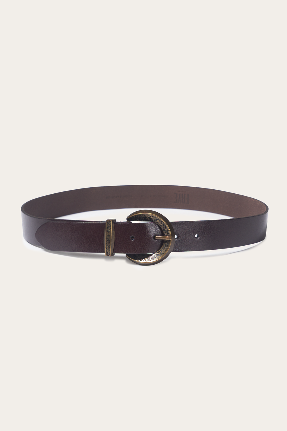 Brown 35mm Engraved Buckle Belt