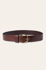 Tan 40mm Belt With Woven Keeper