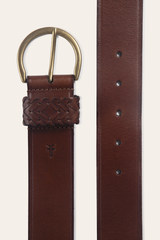 Tan 40mm Belt With Woven Keeper