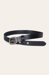 30mm Black Belt With Embroidered Holes