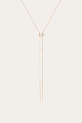 Women’s Lab Grown White Sapphire Bolo Necklace | Aurate x The Frye Company