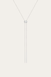 Women’s Lab Grown White Sapphire Bolo Necklace | Aurate x The Frye Company