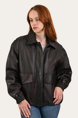 Black Cherry Harper Oversized Bomber