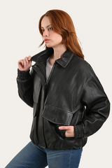 Black Harper Oversized Bomber