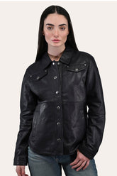 Women’s Black Obadiah Leather Shacket