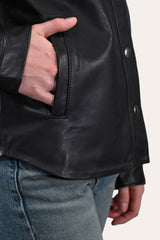 Women’s Black Obadiah Leather Shacket