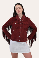 Women’s Oxblood Nash Trucker Suede Jacket