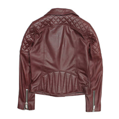 Women’s Oxblood Oklahoma Nappa Leather Biker Jacket