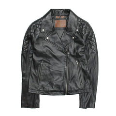 Women’s Black Oklahoma Biker Leather Jacket