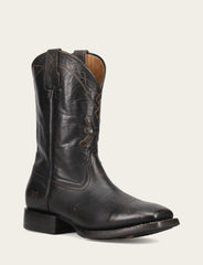 Men's Black Hauser Logo Stitch Boots
