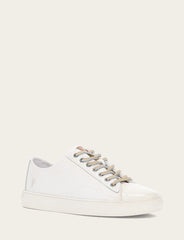 Men's White Astor Cap Toe Low Lace Sneakers