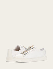 Men's White Astor Cap Toe Low Lace Sneakers