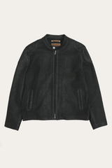 Men’s Black Gannon Lamb Leather Racer Jacket