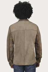Men’s Taupe Brock Suede Utility Shacket