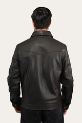 Men’s Dark Brown Durango Trucker Leather Jacket